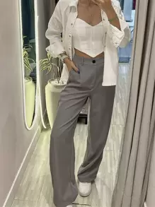 Women Pants - Dark Grey - View 1