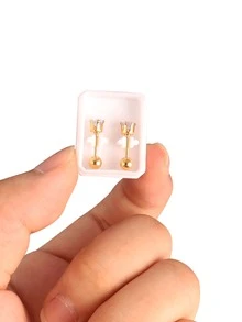 1 Đôi Khuyên Tai Đinh Tán Bằng Thép Không Gỉ, Khuyên Tai Vòng Tròn Đá Cubic Zirconia Nhiều Màu Sắc Dành Cho Nữ, Phụ Kiện Khuyên Tai, Trang Sức Nam - Bạc - Xem 4