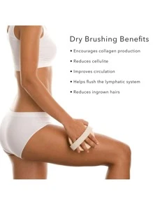 2 trong1 Khô Cơ thể Chải Tự nhiên Bristle Da chết Để loại bỏ Mát xa Chống lại mỡ chảy xệ - Màu be - Xem 3