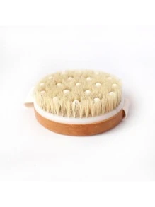 2 trong1 Khô Cơ thể Chải Tự nhiên Bristle Da chết Để loại bỏ Mát xa Chống lại mỡ chảy xệ - Màu be - Xem 8
