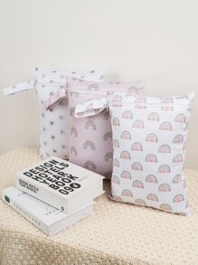 3PCS Waterproof Nappy Changing Storage Wet Dry Bag - Multicolor - View 1