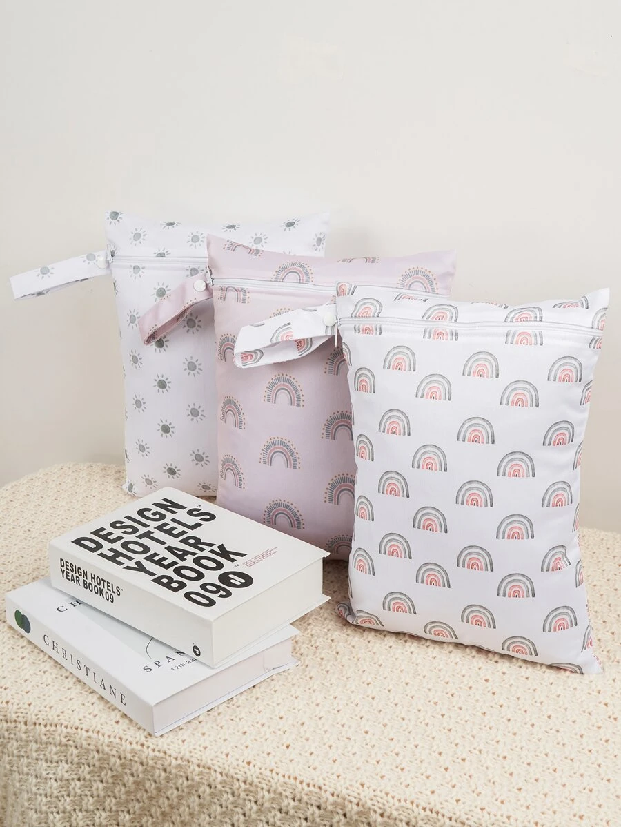 3PCS Waterproof Nappy Changing Storage Wet Dry Bag - Multicolor - View 1