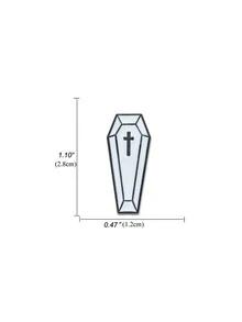 1件獨特的黑暗朋克油滴棺材形狀胸針,男裝卡通胸針 - 彩色 - 查看 3