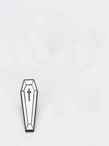 1件獨特的黑暗朋克油滴棺材形狀胸針,男裝卡通胸針 - 彩色 - 查看 1