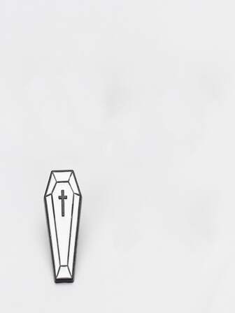 1 Pieza Broche Único En Forma De Ataúd Con Gota De Aceite Oscura Para Hombres, Broche De Dibujos Animados Para Ropa