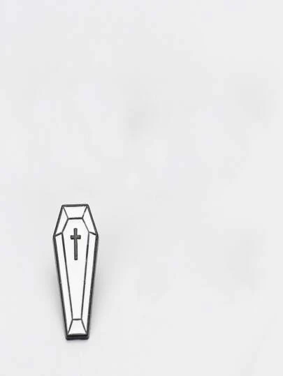 1件獨特的黑暗朋克油滴棺材形狀胸針,男裝卡通胸針