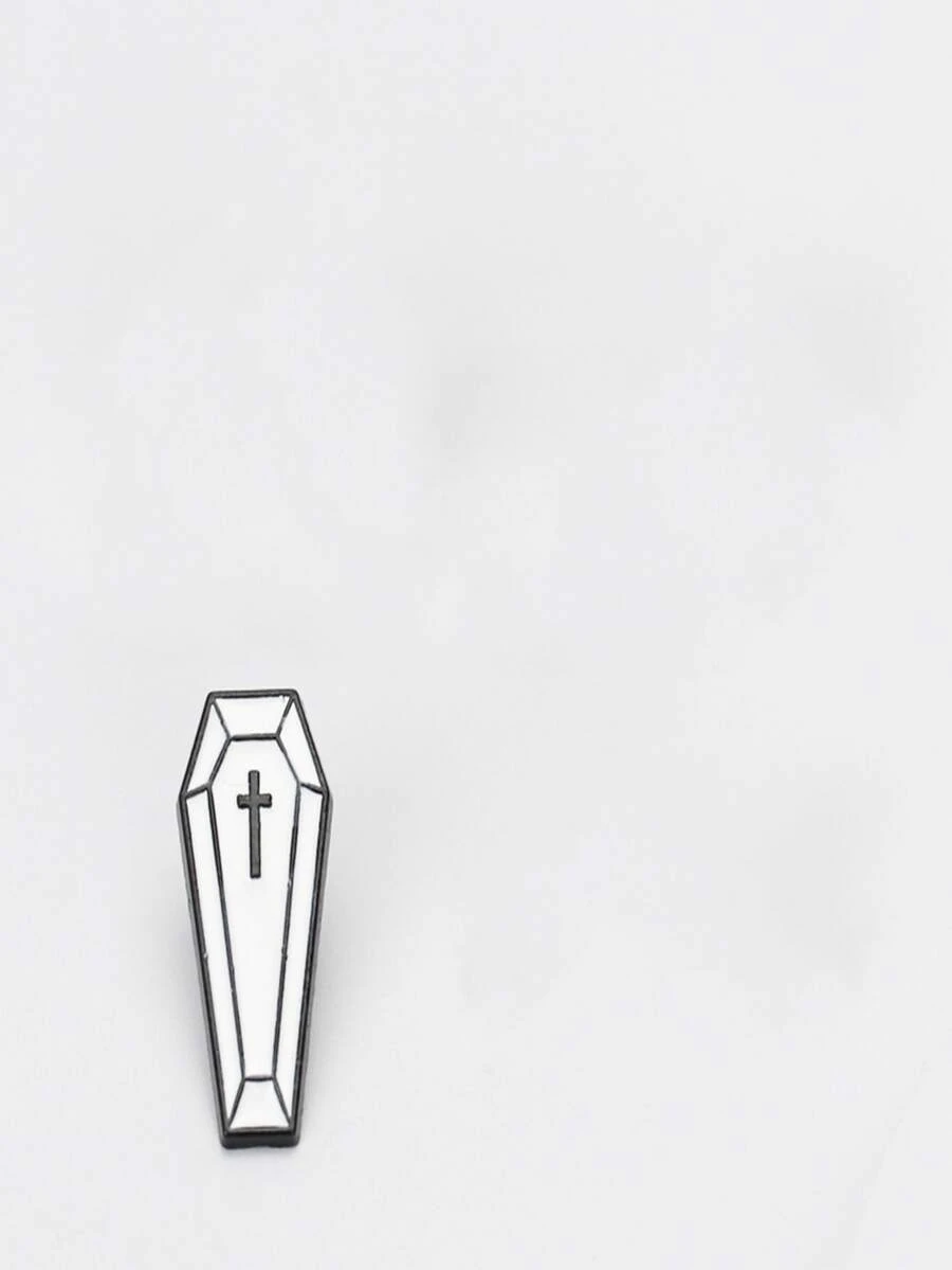 1件獨特的黑暗朋克油滴棺材形狀胸針,男裝卡通胸針 - 彩色 - 查看 1