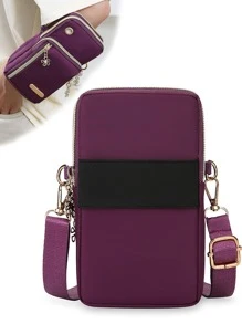 随机位置 气球 手机包 斜挎包 2023 韩版时尚迷你包 手机壳 颈包 零钱包 (竖款) 迷你手机钱包 金属和索环 孔眼装饰 可调节肩带 日常钱包 单肩包 手机壳 斜挎包 手机包 手拿包 手机壳 包 礼物 礼物 女士钱包 女士钱包 女士礼物 女士钱包 - 紫色 - 查看 3