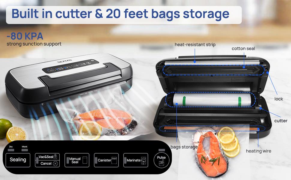 SEATAO VH5156 Vacuum Sealer, Handle Lock Design, Over 200 Continuous