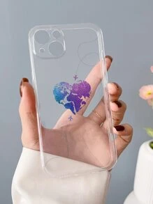 Funda de celular transparente con patrón de corazón - Multicolor - Ver 2