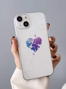 Funda de celular transparente con patrón de corazón - Multicolor - Ver 1