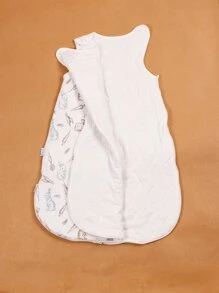 1入組兔子&胡蘿蔔圖案嬰兒睡袋適合春天和秋天 - 彩色 - 查看 3