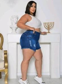 Women Denim Shorts - 46 - View 1