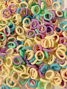 100pcs Colorful Mini Hair Ties ,Head Piece - Black - View 4