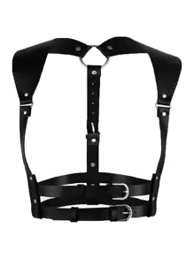 一件女士性感内衣配饰 - 纯色 PU 皮革可调节肩带 - 情侣约会胸部塑形腰带 - 设计师宽肩带瘦身束缚带 - 情侣约会捆绑背带 - 铆钉镶嵌朋克风格配饰 - 角色扮演节日和哥特式时尚配饰 - 日常穿着派对狂欢 COSPLAY