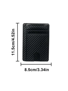 1 Miếng Không giới tính Màu thuần RFID Co giãn Ví thẻ Ví Với Dung lượng lớn Và Nhiều Thẻ Máy đánh bạc , Chống Từ tính Và Siêu mỏng Da giả Gói thẻ - Đen và trắng - Xem 4