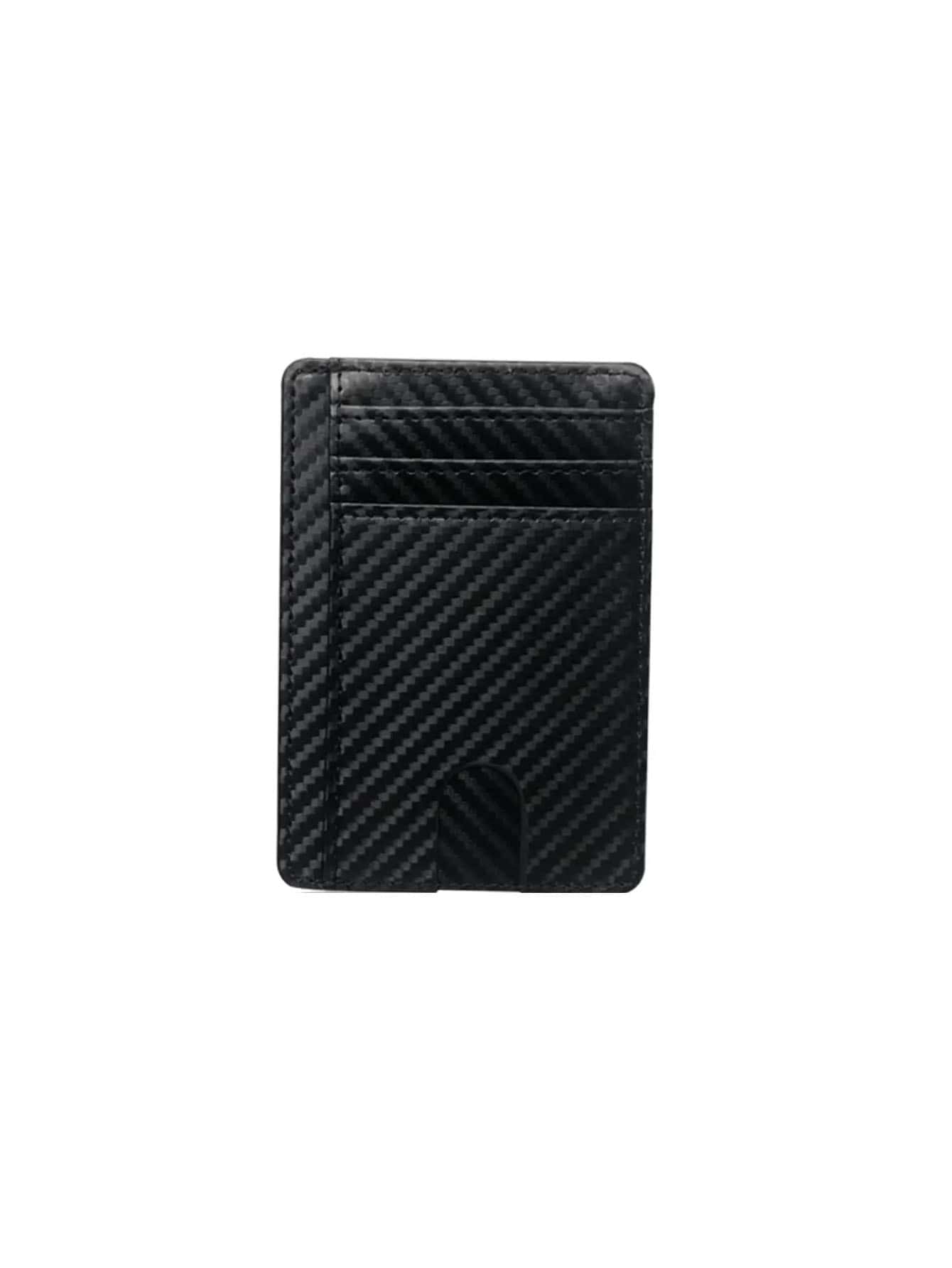 1 Miếng Không giới tính Màu thuần RFID Co giãn Ví thẻ Ví Với Dung lượng lớn Và Nhiều Thẻ Máy đánh bạc , Chống Từ tính Và Siêu mỏng Da giả Gói thẻ - Đen và trắng - Xem 1