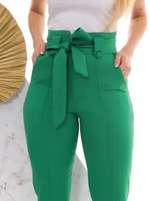 Women Pants - 綠色 - 查看 4