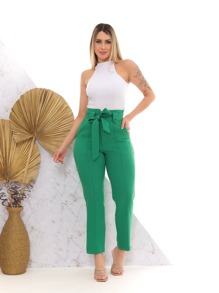 Women Pants - 綠色 - 查看 1