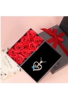 母親節禮物 - 玫瑰與生日石媽媽項鍊,女兒/兒子的母親節禮物,媽媽的生日禮物,愛媽媽母親節和聖誕節的完美禮物