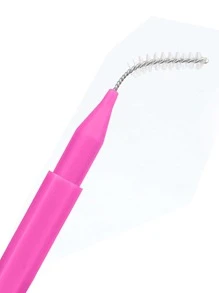 20支/套迷你一次性眉刷，可弯曲微型睫毛膏涂抹器化妆工具，眉刷，眼影刷 - 粉色 - 查看 3