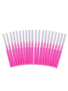 20支/套迷你一次性眉刷，可弯曲微型睫毛膏涂抹器化妆工具，眉刷，眼影刷 - 粉色 - 查看 5