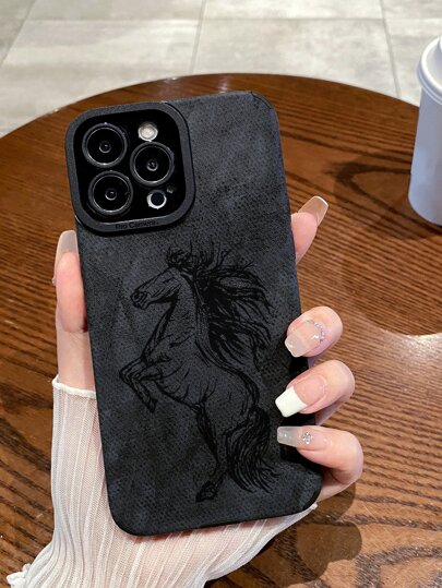 1 个 PU TPU 彩色马彩绘手机壳适用于 iPhone 11、12、13、14、12 Pro Max、13 Pro Max、15、15 Pro、15 Plus、15 Pro Max、iPhone 16、16 Pro、16 Plus、16 Pro Max、三星 A11、A12、A20S、A32、A50、A51、A52、A71、A73、S20 FE、S21、S22、A04、A13、A14、A24、A33、A34、A54