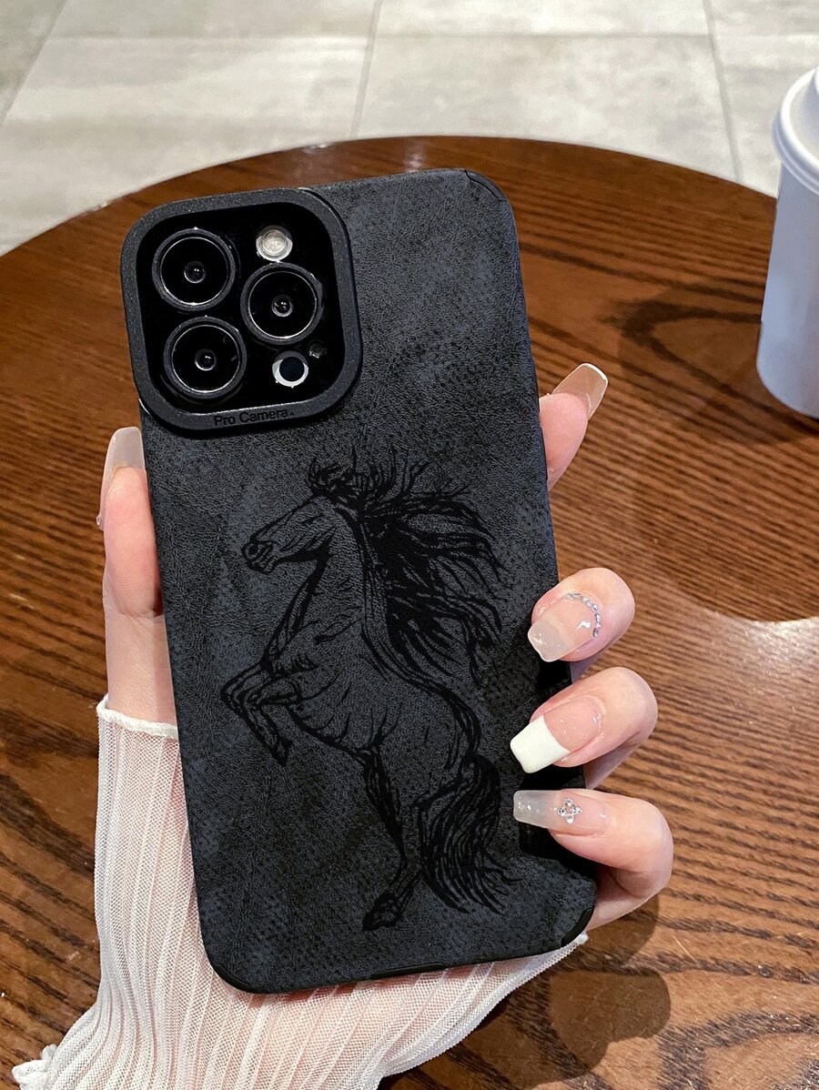 1 个 PU TPU 彩色马彩绘手机壳适用于 iPhone 11、12、13、14、12 Pro Max、13 Pro Max、15、15 Pro、15 Plus、15 Pro Max、iPhone 16、16 Pro、16 Plus、16 Pro Max、三星 A11、A12、A20S、A32、A50、A51、A52、A71、A73、S20 FE、S21、S22、A04、A13、A14、A24、A33、A34、A54 - 彩色 - 查看 1