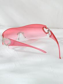 1 件环绕式塑料无框装饰时尚眼镜街头太阳镜海滩配饰女士海滩配饰眼镜太阳镜情人节情人节适合夏季海滩度假、户外、旅行