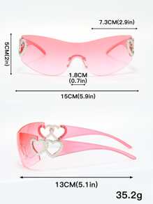 1 件环绕式塑料无框装饰时尚眼镜街头太阳镜海滩配饰女士海滩配饰眼镜太阳镜情人节情人节适合夏季海滩度假、户外、旅行