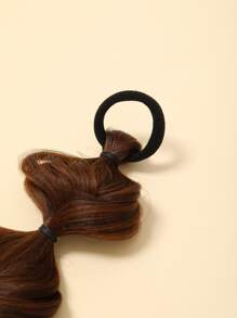 2 piezas Trenzas de cabello falso color marrón oscuro para mujer, coleta alta, trenza de boxeador retorcida, coleta doble natural, sujetador de coleta casual, elástico para el cabello, cuerda para el cabello - Multicolor - Ver 6