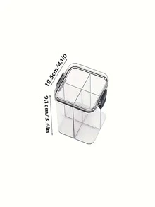 1 pieza de plástico sellado Contenedor de almacenamiento de comida , cuadrado Caja de almacenamiento con Tapa , cocina Organizador - transparente - Ver 3