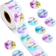 500入/捲謝謝您裝飾貼紙標籤,適用於手工藝品包裝密封 - 彩色 - 查看 1