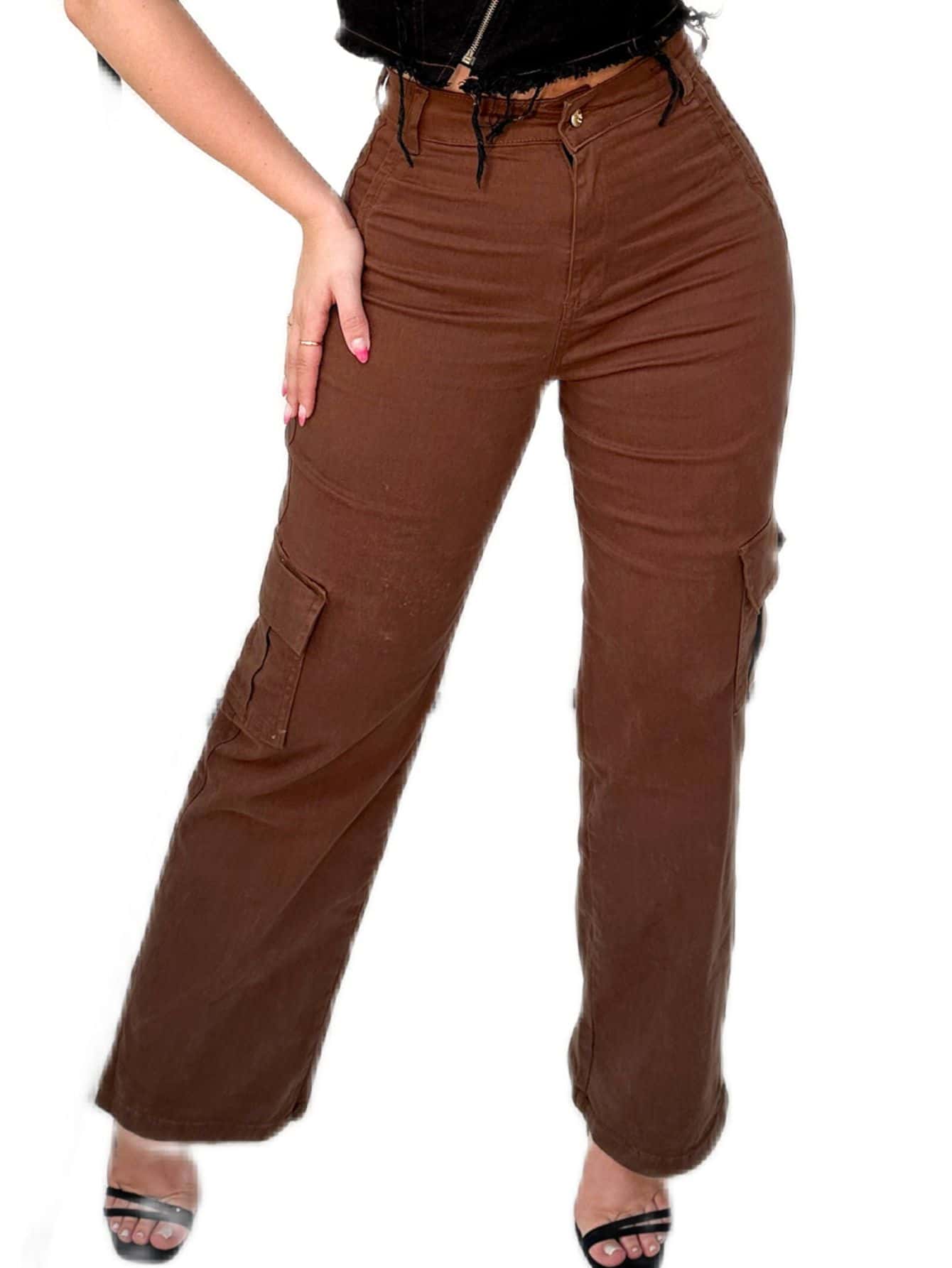 Women Jeans - 鏽棕色 - 查看 1