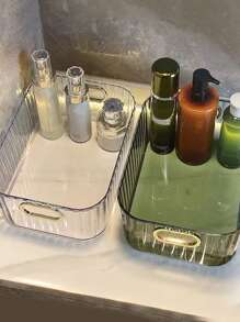 1 Thú Cưng Để Bàn Hộp Lưu Trữ, Hiện Đại Trong Suốt Để Bàn Tổ Chức Cho Bàn Trang Điểm, Tủ Quần Áo, Quầy Phòng Tắm - trắng - Xem 4