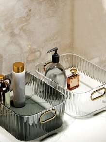 1 Thú Cưng Để Bàn Hộp Lưu Trữ, Hiện Đại Trong Suốt Để Bàn Tổ Chức Cho Bàn Trang Điểm, Tủ Quần Áo, Quầy Phòng Tắm - trắng - Xem 5