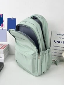 Mochilas escolares ligeras para niños y niñas, mochila escolar básica clásica para estudiantes universitarios, primaria, secundaria y preparatoria, mochila de viaje para adolescentes - Verde - Ver 3
