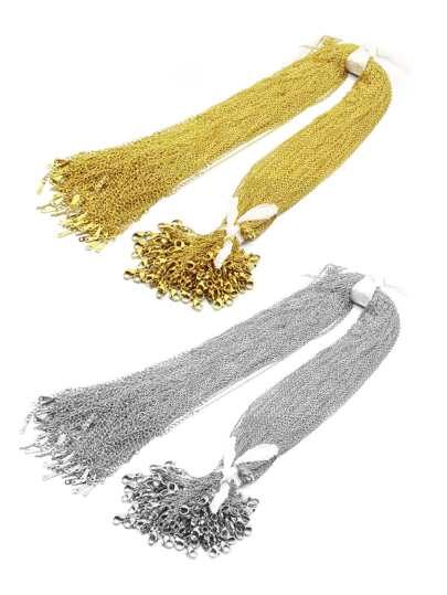 10-100pcs/set Stainless Steel O Chain & Flat Chain & Collar Chain Diy Jewelry Chain Accessories