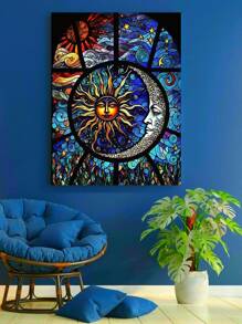 Abstract Plant & Flower 5d Diamond Painting Mosaic Sticker Modern Art Full Round Rhinestone Wall Decor Set For Home Living Room - Multicolor - View 1