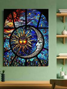 Abstract Plant & Flower 5d Diamond Painting Mosaic Sticker Modern Art Full Round Rhinestone Wall Decor Set For Home Living Room - Multicolor - View 3