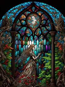 Abstract Plant & Flower 5d Diamond Painting Mosaic Sticker Modern Art Full Round Rhinestone Wall Decor Set For Home Living Room - Multicolor - View 7