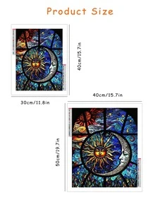 Abstract Plant & Flower 5d Diamond Painting Mosaic Sticker Modern Art Full Round Rhinestone Wall Decor Set For Home Living Room - Multicolor - View 4