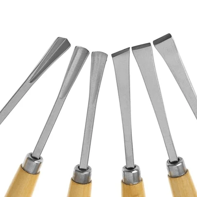 Kit Jogo 6 Peças Goiva Formão Para Entalhar Madeira Artesão 11936
