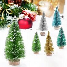 12 Mini Cây thông noel Sisal Lụa Tuyết tùng - Trang trí Nhỏ bé Cây thông noel - Vàng S Xanh Màu xanh lá Trắng Mini Cây Cửa sổ DIY Vật trang trí Giáng sinh Bàn Đồ trang trí Năm mới Qủa tặng Nhà  Trang trí - Vàng - Xem 2