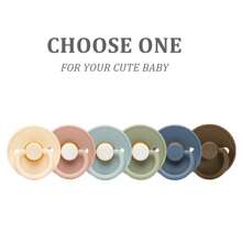 1入組經典圓形自然乳膠柔軟的乳頭嬰兒安撫奶嘴適用於出牙期 - 藍色 - 查看 5