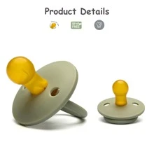 1入組經典圓形自然乳膠嬰兒牙膠安撫奶嘴 - 綠色 - 查看 3