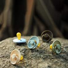 1pc Classic Round Natural Latex Soft-tip Pacifier For Baby Teething - Baby Blue - View 6