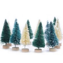 12 Mini Cây thông noel Sisal Lụa Tuyết tùng - Trang trí Nhỏ bé Cây thông noel - Vàng S Xanh Màu xanh lá Trắng Mini Cây Cửa sổ DIY Vật trang trí Giáng sinh Bàn Đồ trang trí Năm mới Qủa tặng Nhà  Trang trí - Vàng - Xem 9