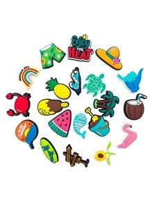 20入組夏季鞋扣,手鍊手環酷酷的鞋扣,派對禮物或鞋飾,男孩、女孩、青少年和成年人都適用 - 彩色 - 查看 2