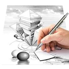 0.7mm自動鉛筆套裝,金屬自動鉛筆帶筆芯,適用於美術繪畫、辦公室、學校,是學生和專業人士的理想之選 - 銀色 - 查看 1